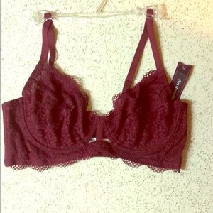 2 New Burgundy lace underwire bras